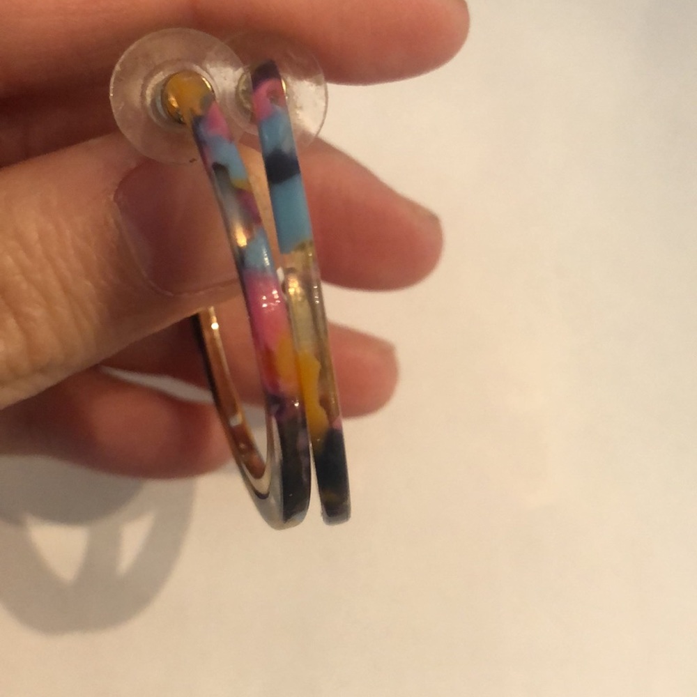 Multicolor Hoop Earrings - Picture 3 of 5